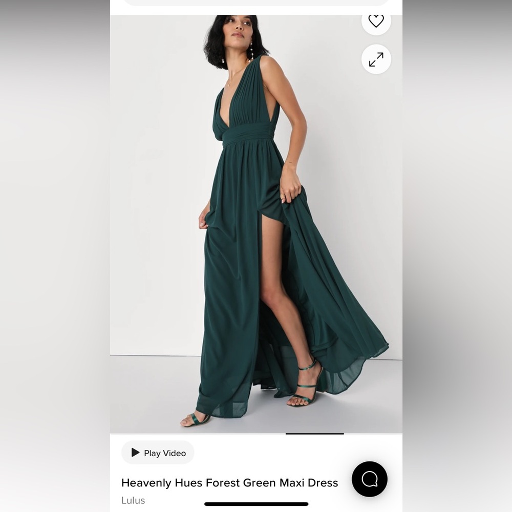 NWT Lulu's Dark Green Maxi Bridesmaid Dress